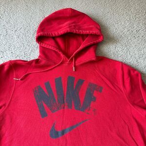Nike Hoodie Mens Extra Large Red Sweater Sweatshirt Graphic Center Swoosh Sports
